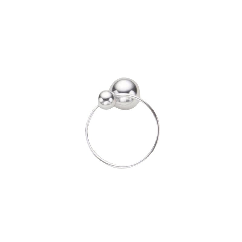 Non fading titanium steel with round beads, simple size, stacked balls, tail circumference, adjustable opening ring_voghion.com