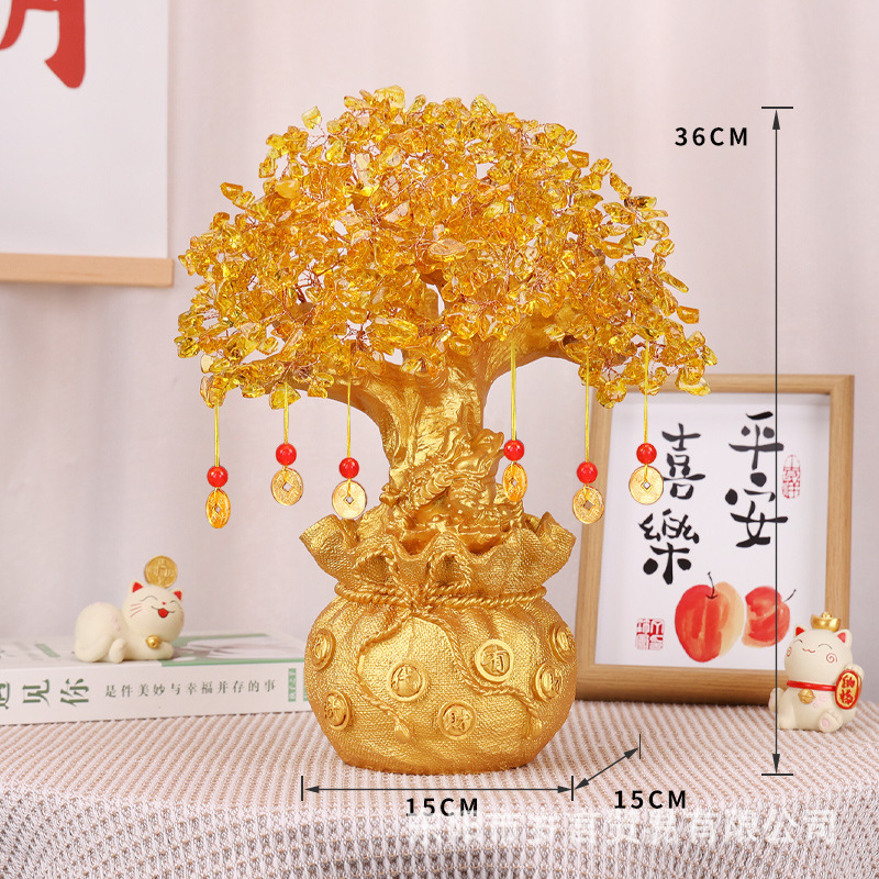 New creative citrine fortune tree ornaments fortune tree cash cow home decoration Craft Gifts Wholesale