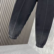 2025秋季新款黑色水洗显瘦针织轻奢哈伦裤弹力休闲小脚休闲裤男