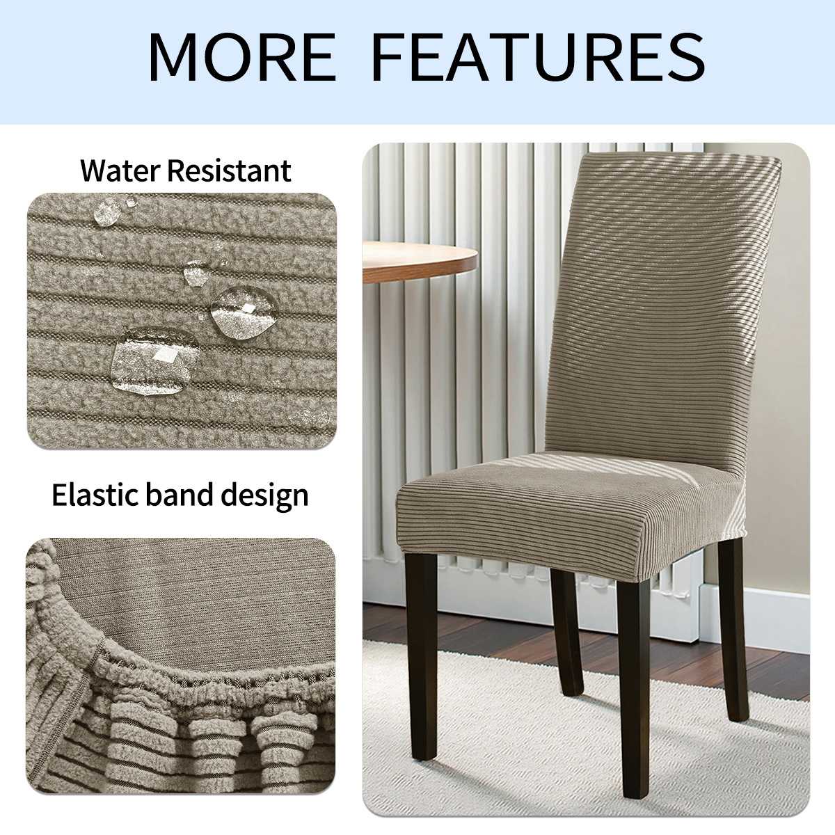 Cubierta de silla impermeable de terciopelo Dove de terciopelo jacquard transfronterizo Cubierta de silla de hotel elástica de color sólido a prueba de polvo y a prueba de gatos 220gsm