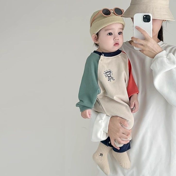 Cross-border baby autumn clothes, baby boy rompers, casual bodysuits, small baby autumn clothes, children's outdoor clothing
