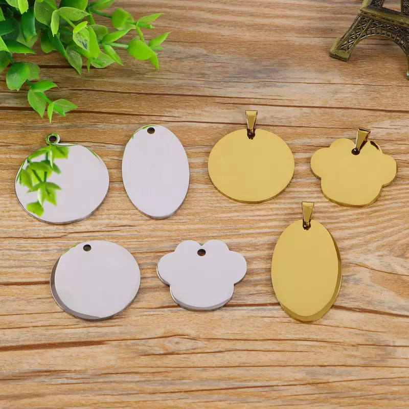 圆形激光刻图不锈钢宠物吊牌定制创意宠物金属挂牌吊坠狗牌定做