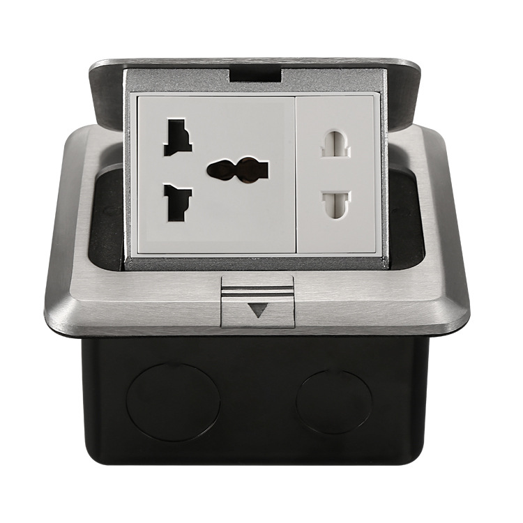 Factory aluminum cross-ground socket damping pop-up ground socket European standard French standard American network computer ground plug