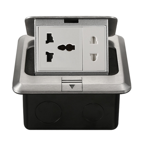 Factory aluminum cross-ground socket damping pop-up ground socket European standard French standard American network computer ground plug