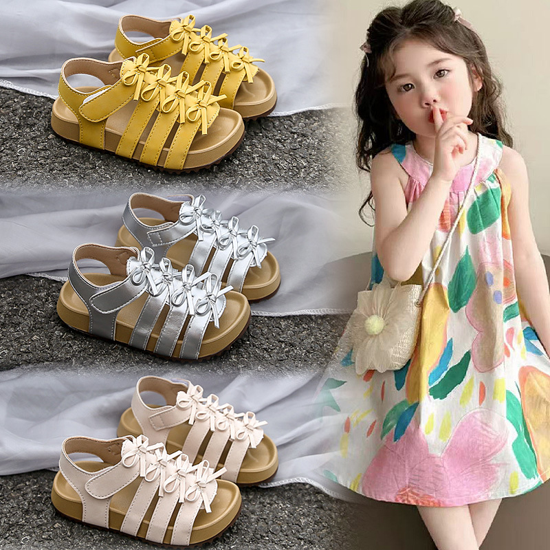 Girls' Shoes Children's Princess Birkenstock Sandals 2025 New Summer Super Hot Girls Soft Sole Open Toe Roman Sandals