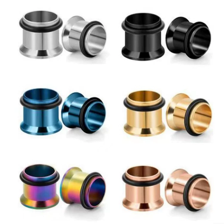 Заводские продажи трансграничная титановая сталь из нержавеющей стали ушная раковина популярные ювелирные изделия с одним колоколом рот кожаное кольцо для расширения уха устройство расширения ушных отверстий