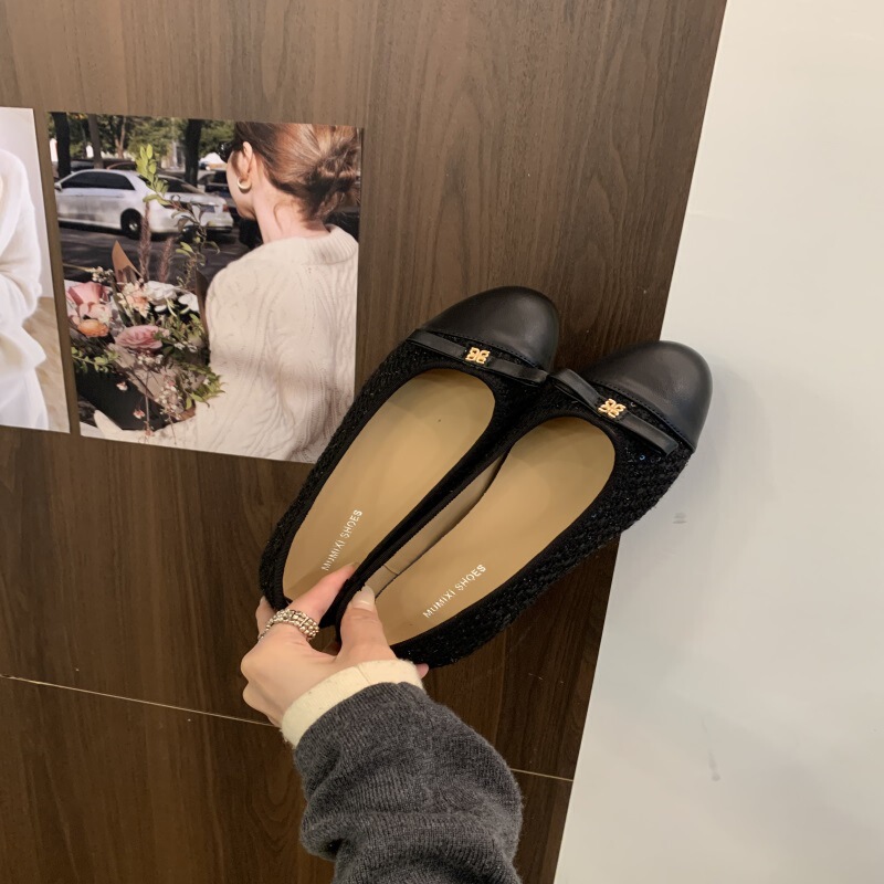 Korean-style elegant bow-tie flat Mary Jane shoes for women, 2026 autumn new collection, slip-on loafers for commuting Korean-style elegant bow-tie flat Mary Jane shoes for women, 2026 autumn new collection, slip-on loafers for commuting