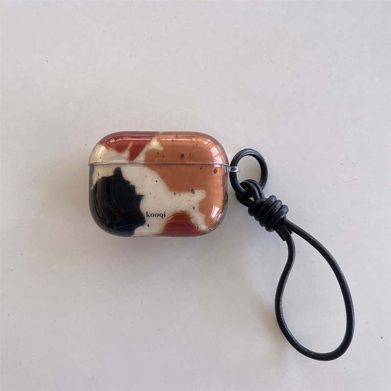 小衆の黒い茶色の塊は墨をかけてリンゴの12 airpods4のイヤホンのカバーのエアポッドの23世代のイヤホンの殻を適用します。|undefined