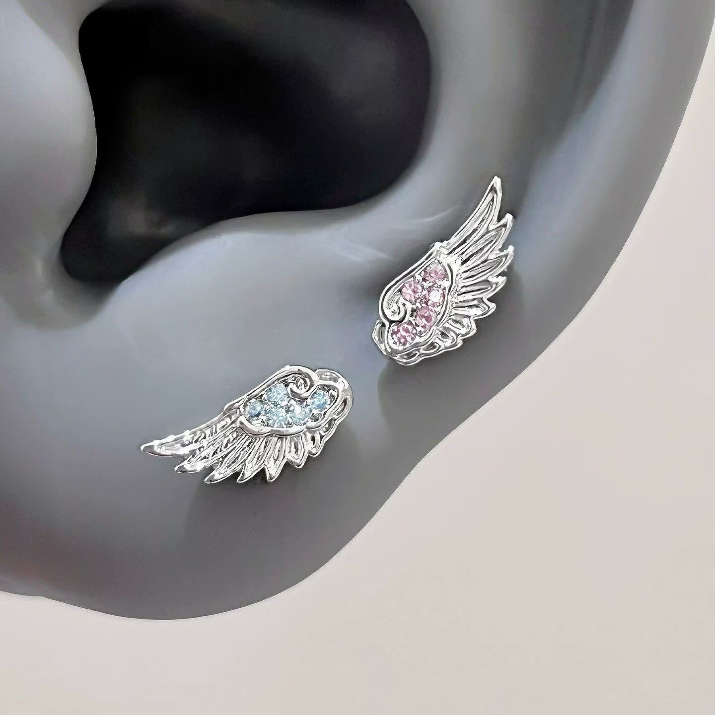 Angel Wings Ear Studs and Ear Cuffs, Atmospheric Children's Clothing Accessories