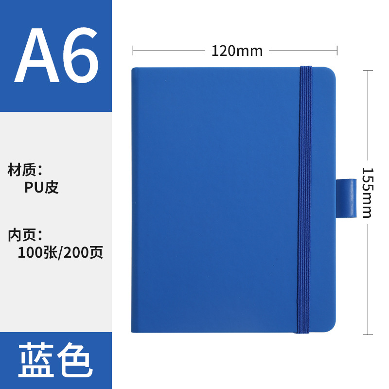 A6 azul + Correa + bolígrafo elástico-1