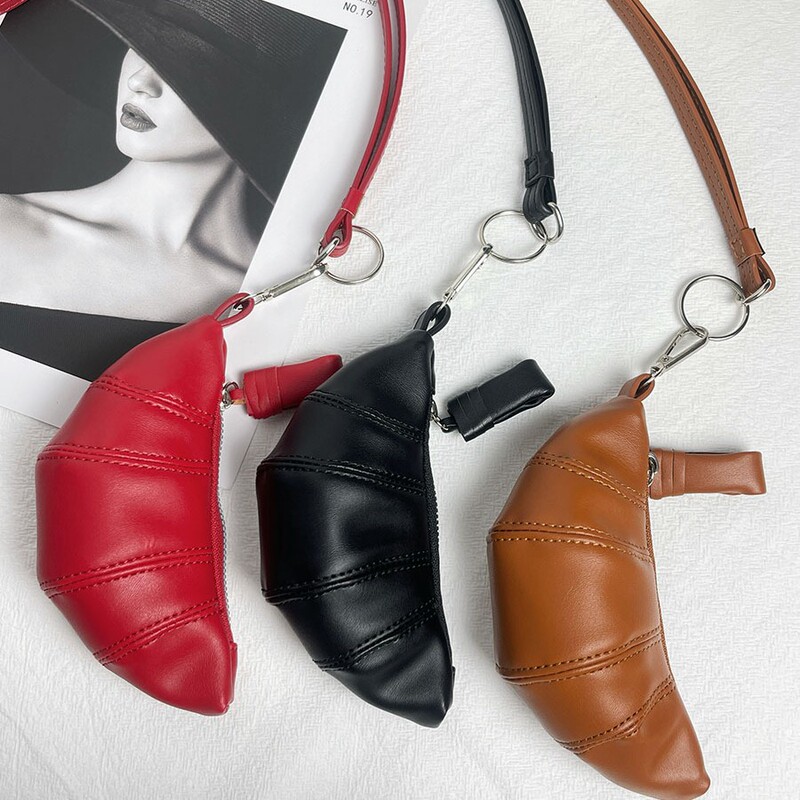 Mini Neck Small Change Key Bag Design Sense Niche Concave Shape Crossbody Lipstick Headphone Bag Ode Horns Bag