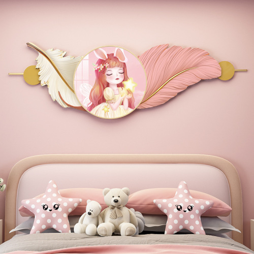 Children's Room Internet Celebrity Cartoon Astronaut Princess Room Wall Decor Painting Bedside Decor Round Hanger