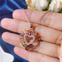 女士街拍小清新项链欧美款流行锆石项链吊坠首饰外贸新品上市