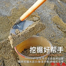 加宽灰锄头建筑钢锄平口水泥锄头农用月锄工地和灰沙泥浆月锄方锄