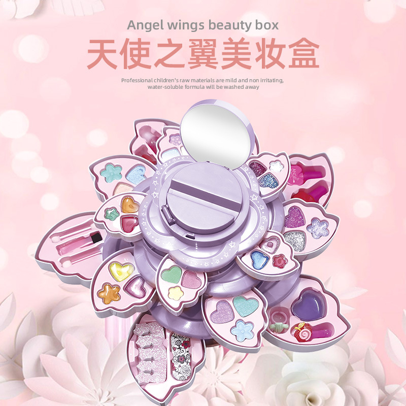 网红儿童化妆品玩具套装女孩可水洗公主彩妆盒小孩专用舞台妆套装|ru