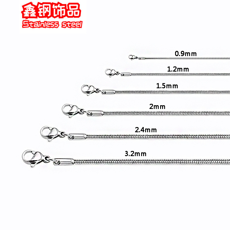 Cross-border hot sale in stock stainless steel snake chain Joker personality clavicle chain simple titanium steel necklace female snake bone chain wholesale