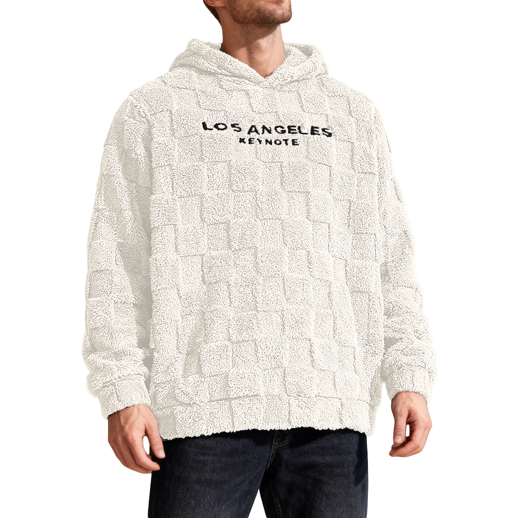 Transfronterizos Europa, Estados Unidos, otoño y invierno, hombres pesados, letras sueltas bordadas de cordero, camisetas deportivas casuales, chaqueta para hombres