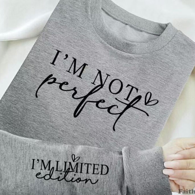 Writing Your Story Hot-Selling European and American Style Shopee Spring Niche Design Cotton Sweatshirt with Printed Sleeves Writing Your Story Hot-Selling European and American Style Shopee Spring Niche Design Cotton Sweatshirt with Printed Sleeves