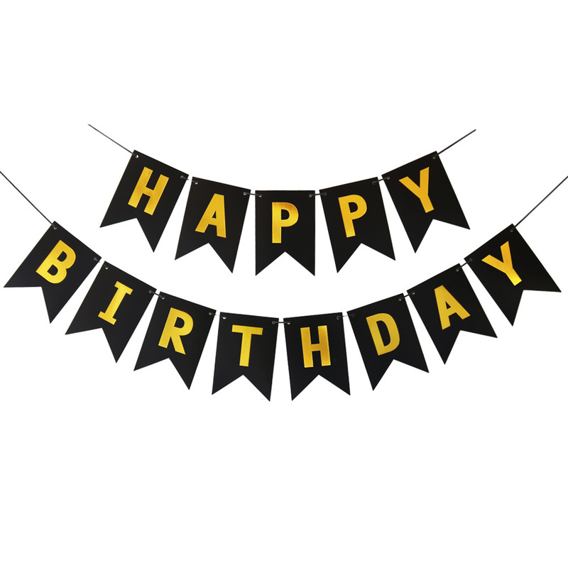 箔押し魚尾誕生日おめでとう旗happy birthdayパーティー装飾誕生日おめでとうバナー花|undefined