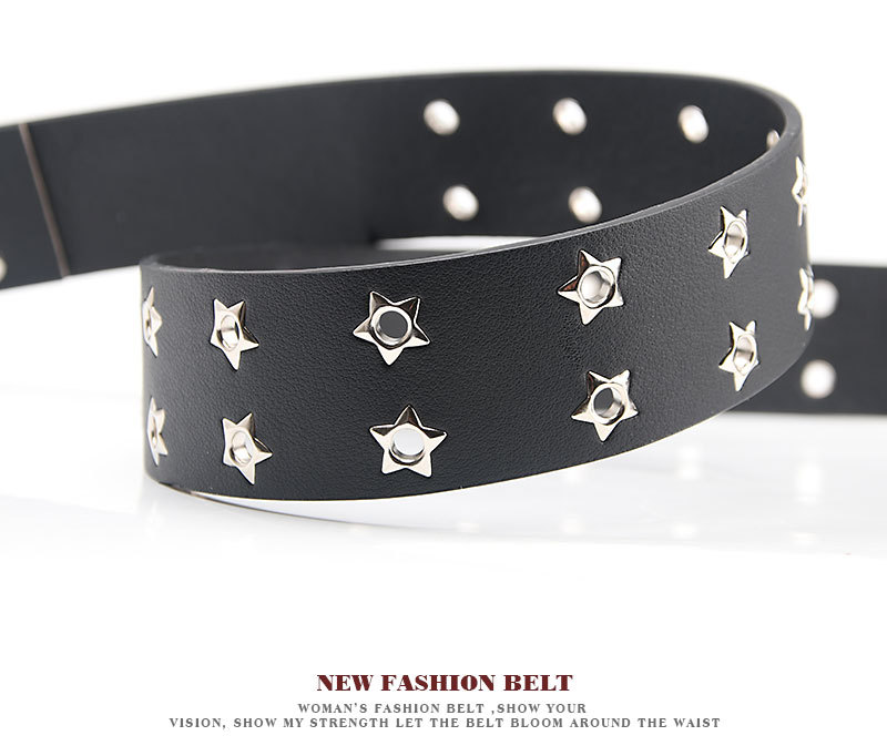 1 Piece Quantity Daily Occasion Fashion Star Pu Leather Iron Women'S Leather Belts
