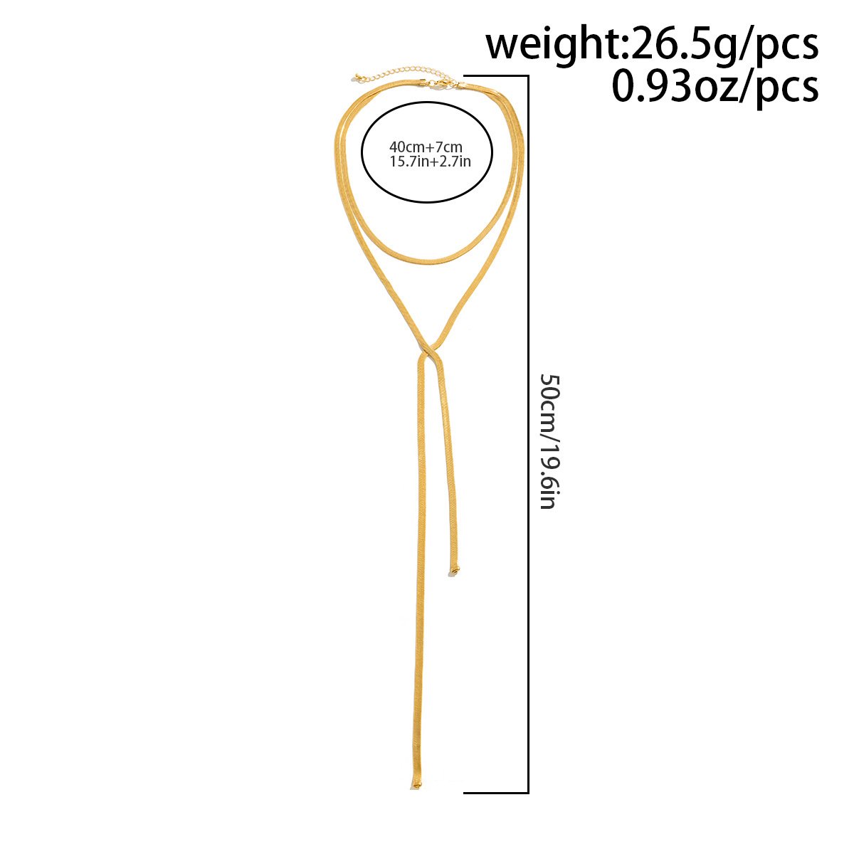 Collana girocollo lunga minimalista per donna Collana a spina di pesce Collare con nappa Catena in osso di serpente per collana a Y a strati Lariat per regali per donne e ragazze_voghion.com