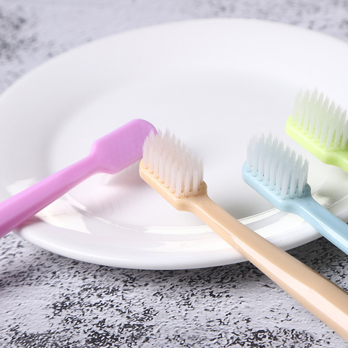 Candy color 5-pack toothbrush cleaning and mouthguard Japanese style bamboo charcoal soft bristle brush household adult large head toothbrush straight