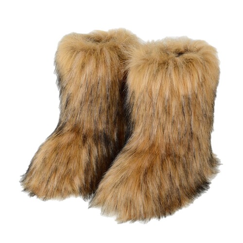 Eurasian fluffy snow boots with mid-calf length, winter new style sleeve boots, thickened imitation fox fur mid-calf snow boots
