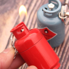 個性創意迷你煤氣罐打火機創意打火機煤氣罐打火機帶鑰匙掛扣批發