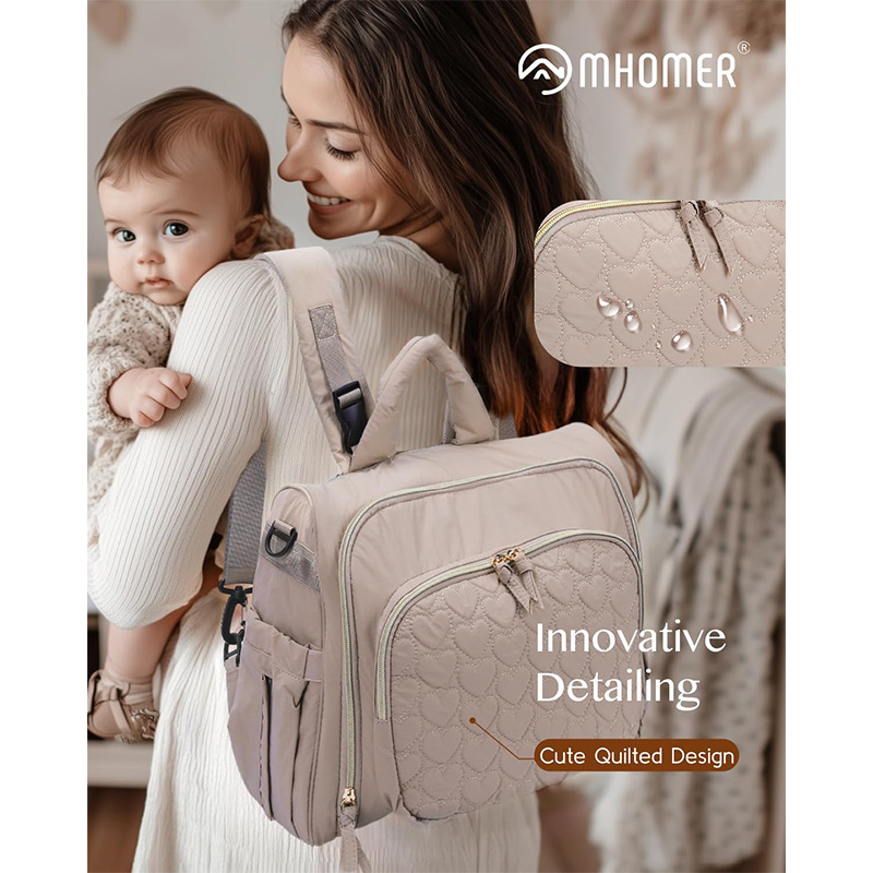 Amazon nuevo bolso de pañales bolso de mano bolso de pañales portátil mochila de aislamiento térmico pañales correa de hombro