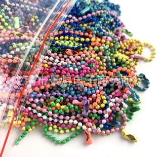 Mixed color 20 pieces 100 pieces color bead chain metal chain chain paint tag chain keychain diy jewelry accessories