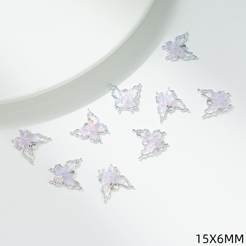 電気泳動 UV 高色保持バタフライペンダントコレクションダイヤモンド合金アクセサリー diy アクセサリーイヤリングネックレスペンダント素材|undefined