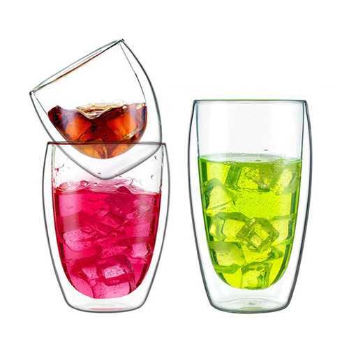 Simple transparent thickened double-layer glass cup high temperature resistant wholesale coffee cup household insulated double-layer glass water cup