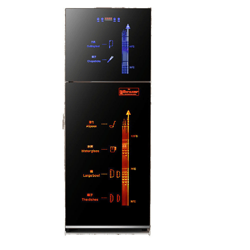 Gabinete de desinfección sin drenaje de 25 grados para uso doméstico, gabinete comercial vertical pequeño de sobremesa para altas temperaturas, de acero inoxidable.