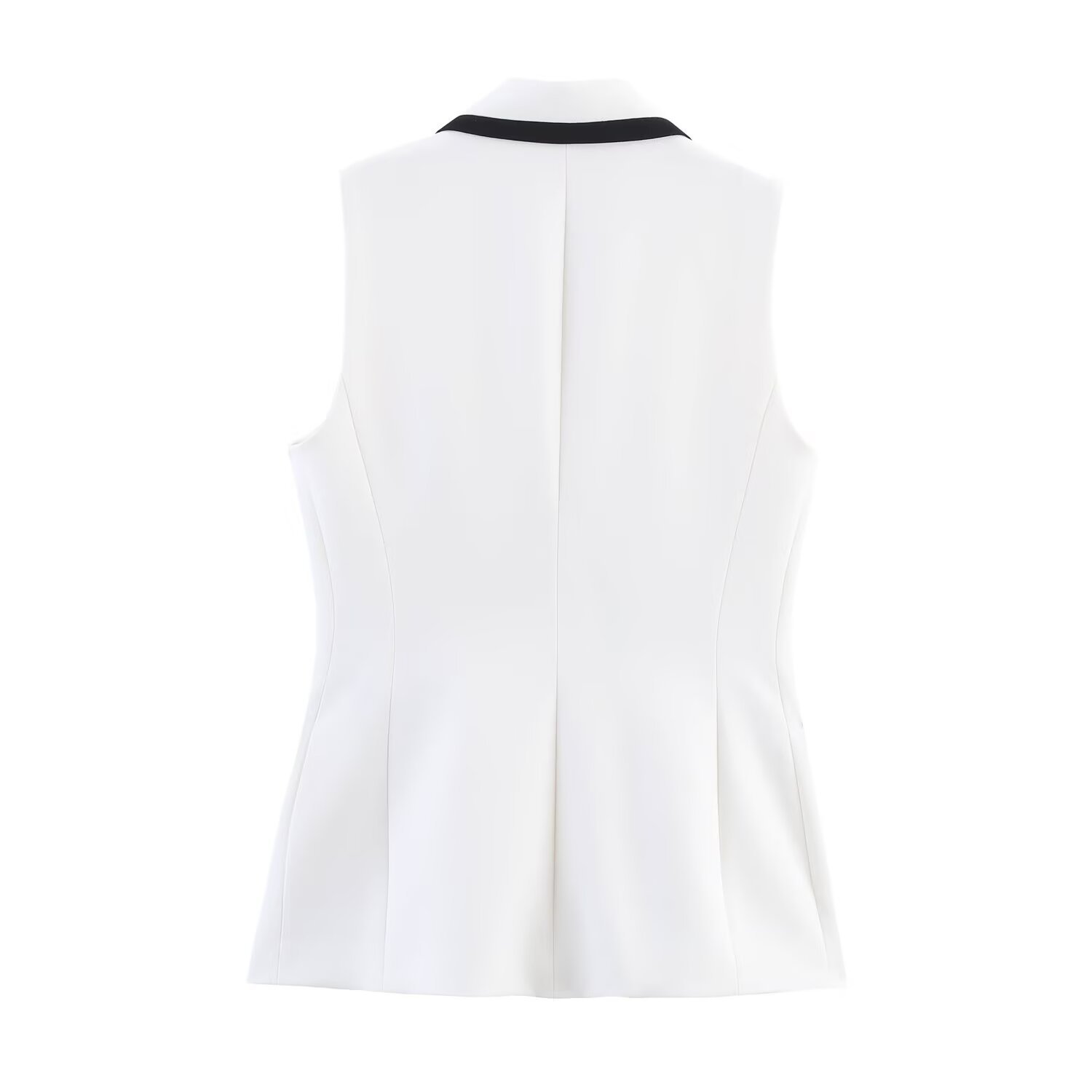 Conjunto de blazer sin mangas y pantalones cortos mujer_voghion.com