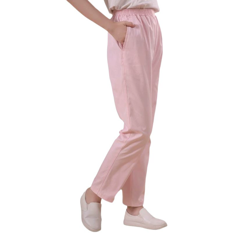 Брюки медсестры белые летние брюки медсестры Розовый Синий Зеленый эластичный пояс рабочие брюки медсестра одежда плюс доктор брюки размера