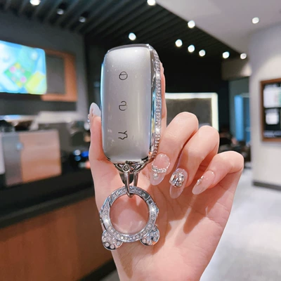 Galaxy E8M9 Car New Max Starship – Car key bag - geely-galaxy-h-model-smart-3-button-side-diamond-white-single-shell-astronaut-diamond-buckle