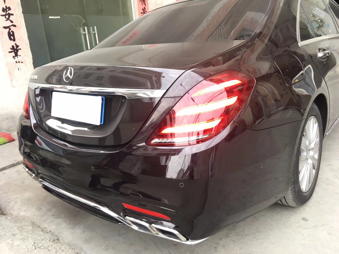 Suitable for 18-20 Model Mercedes-Benz S-Class W222 Late-Model Versions, Modified S63/S65Amg Body Kit, Front and Rear Bumper Grille Set