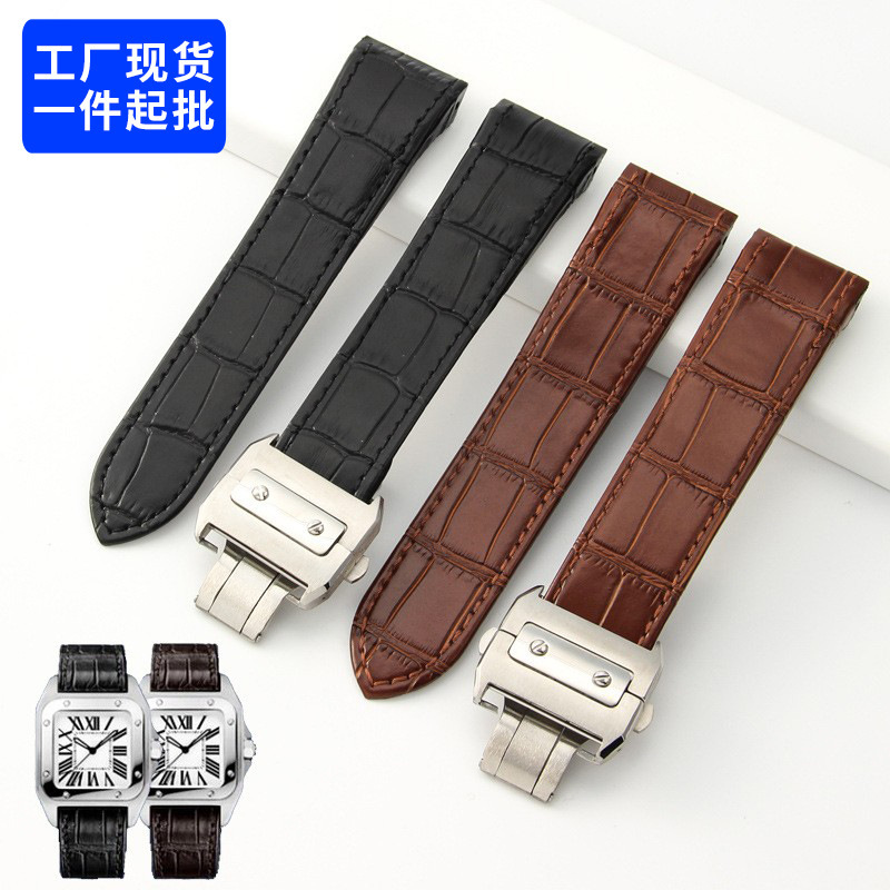 Genuine Leather Strap for Cartier Dummy Santos Watch Cowhide Strap Santos100XL Santos Strap