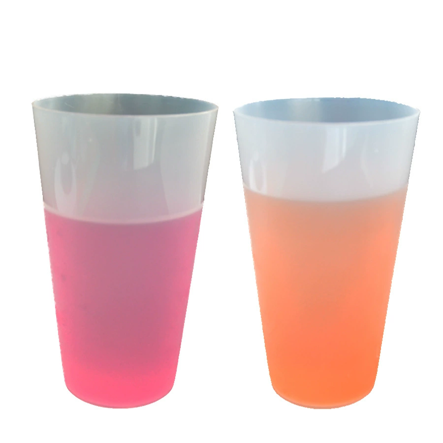 Прямая трубка Термочувствительная Пластиковая Чашка 500 мл ледяная вода изменение цвета чашка низкая температура при холодном изменении цвета пластиковая чашка из полипропилена может печатать логотип