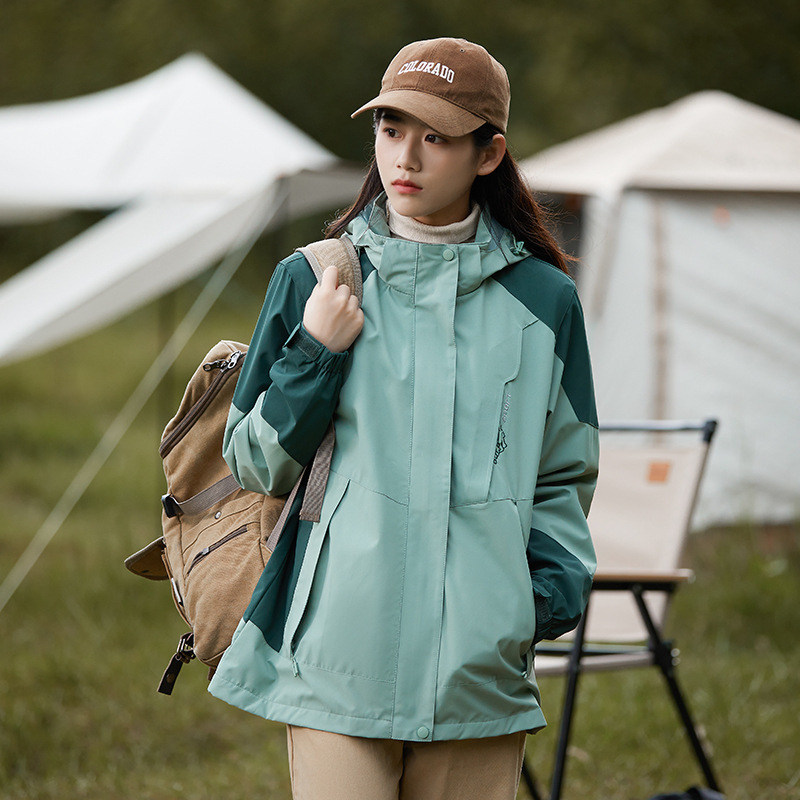 アウトドアマウンテンスタイルカップルスポーツウインドブレーカー単層防風防水ウインドブレーカー女性登山服メンズフード付き取り外し可能|undefined