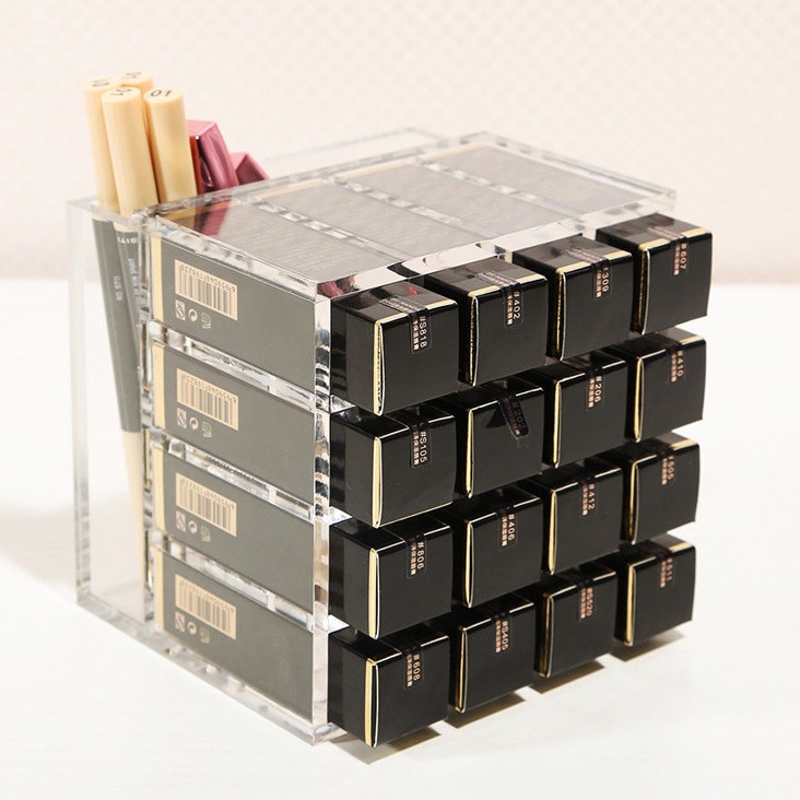 畅销精美亚克力16格化妆品收纳展示架 口红 唇彩化妆刷收纳展示架