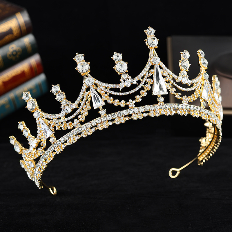 Crown Hair Accessories Type Elegant Women's Crown Alloy Diamond Crown