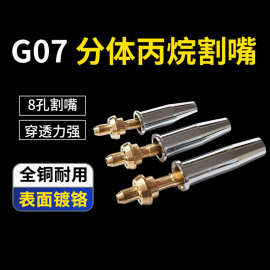 G07分体丙烷割嘴8孔割咀不锈钢割咀煤气液化气乙炔梅花割嘴割枪嘴