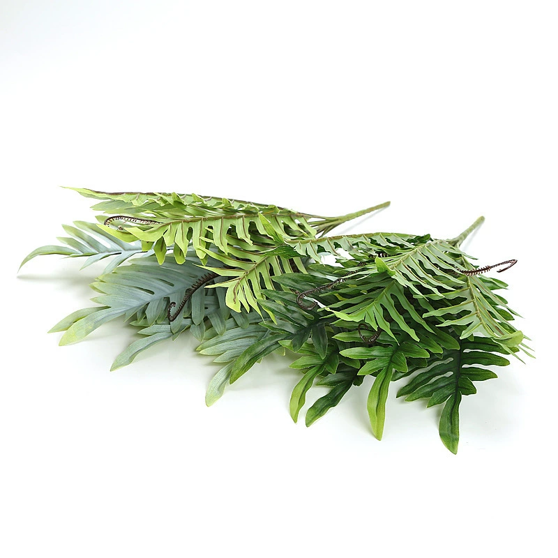 Поддельный цветок зеленое растение в горшке настенное цветочное композиция материал свадебные украшения моделирование листьев папоротник 12 железных листьев