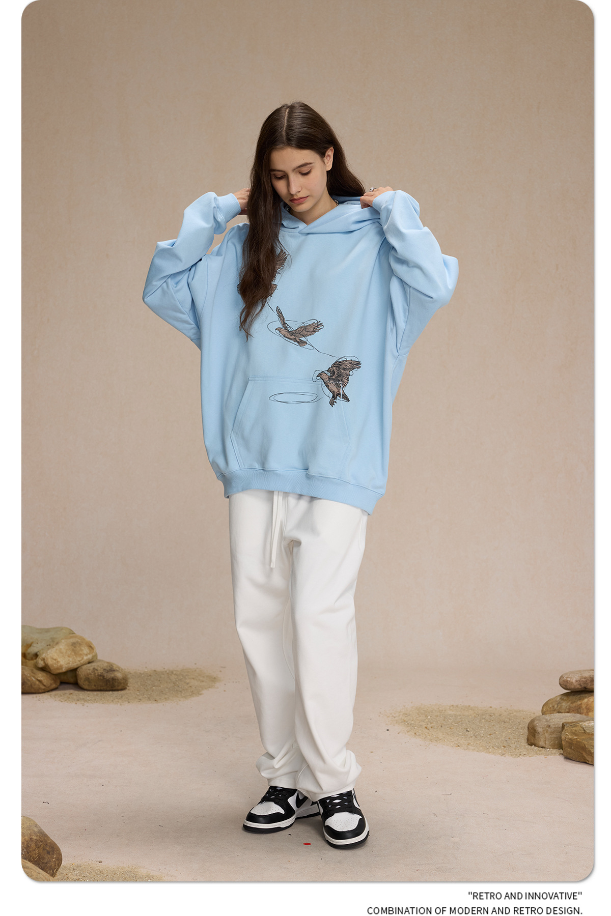 2024 New Product 430g White Ink Digital Direct Spray Printed Men's Trendy Brand Loose Hoodie for Couples_voghion.com