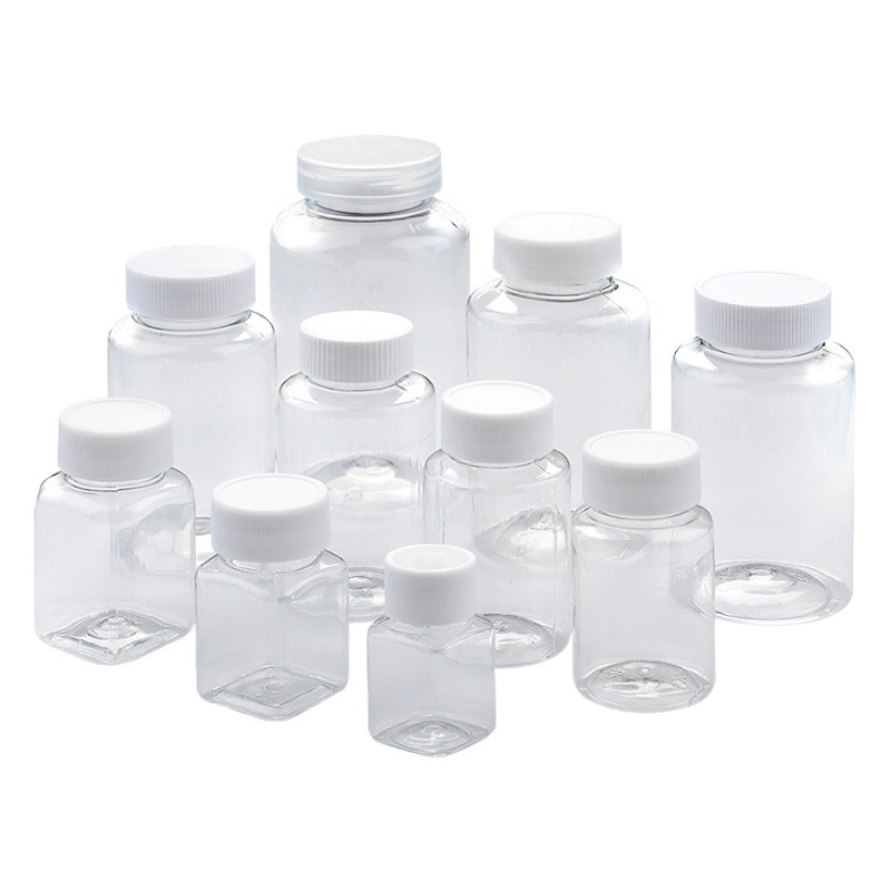 En stock suministro de gran diámetro botella de plástico transparente sub-botella multi-especificación sellada botella de plástico de boca ancha