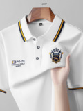 Летняя футболка polo, универсальная рубашка, с вышивкой