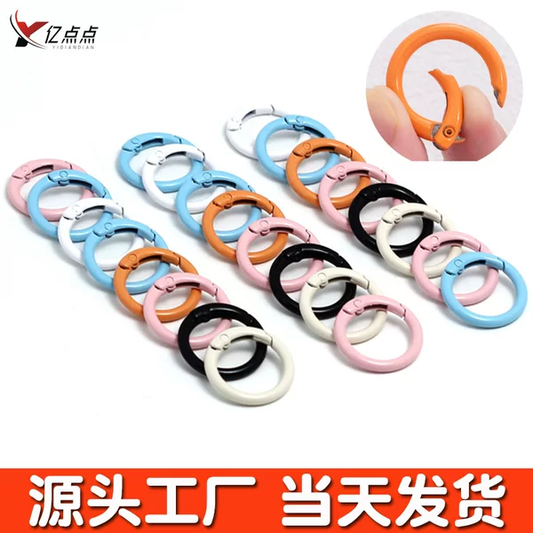 Colorful Candy-Colored Enamel Creative Open Key Spring Ring Buckle Bag Accessory Keychain Spring Buckle Hanging Buckle