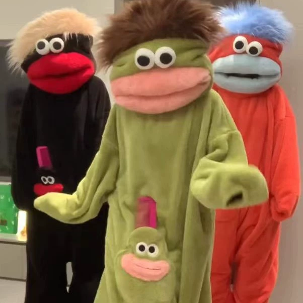 Утепленные пижамы-монстры с большим ртом в виде рыбки, забавные и необычные, для пар, в мультяшном стиле, доступны для дропшиппинга.