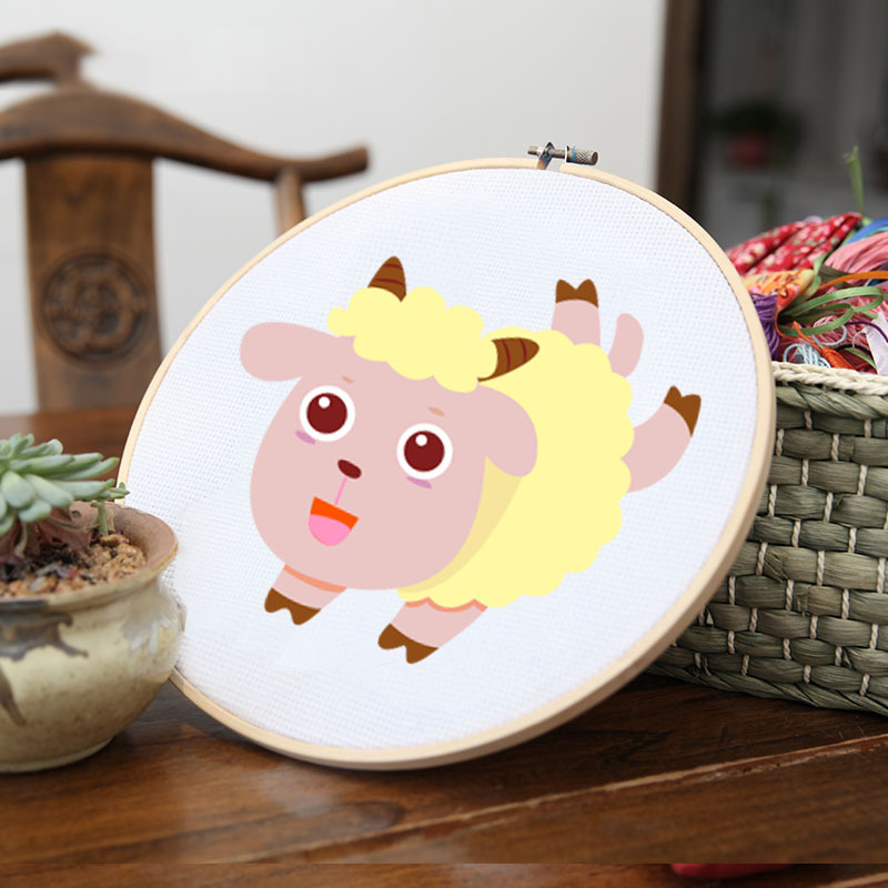 Jinhao bordado hecho a mano DIY material paquete principiante niños simple tela Cruz puntada grande colgante pintura 26cm